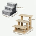 thumbnail image 3 of PawHut 3-Step Pet Steps Cat Stairs, Cats/Dogs, Climbing on Bed, Light Grey, 3 of 10