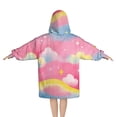 thumbnail image 2 of Colorful Cloud Star Pattern Blanket Hoodies for Kids 6-13YR Oversize Wearable Blanket Hoodies for Boys Girls Teens, 2 of 7