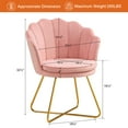 thumbnail image 6 of Furniliving Modern Velvet Armless Accent Chair Upholstered Barrl Vanity Stool, Pink, 6 of 10