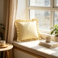 thumbnail image 6 of Ruffled Striped Throw Pillow Cover Soft Yellow White Stripe Decorative Cushion Case and Rectangle Frilled Pillowcase for Living Room Sofa Bed Decor, 6 of 6