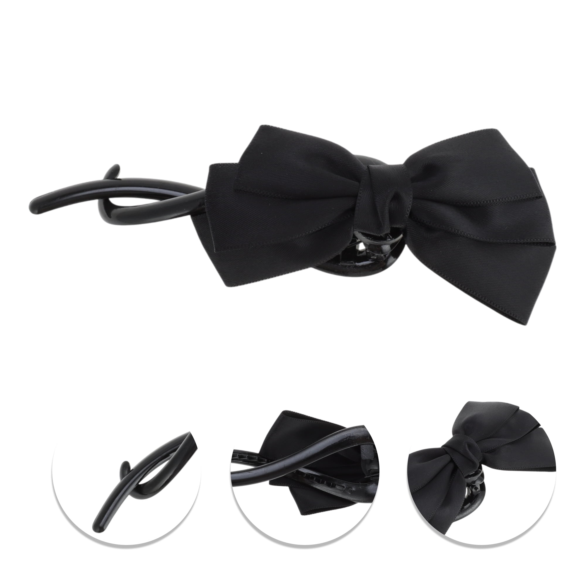 Unique Bargains Women's Fashionable Bow Design Hair Clips Brown Black Beige 3 Pcs