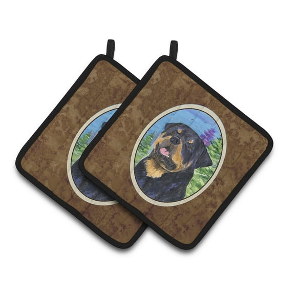 Carolines Treasures SS1026PTHD Rottweiler Pair of Pot Holders, 7.5HX7.5W, multicolor