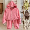 thumbnail image 5 of Odeerbi 2-14 Years Teen Boys Girls Cotton Outfits Hoodies Sweatpants Two-piece Set Casual Solid Color Zipper Hooded Sweatshirt Long Sleeve Sweatsuits Teen Boys Girls Clothes, 5 of 5