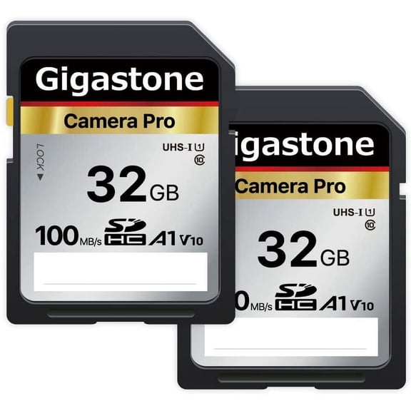 Gigastone 32GB 2-Pack SD Card V10 SDHC Memory Card High Speed Full HD Video Compatible with Canon Nikon Sony Pentax Kodak Olympus Panasonic Digital Camera