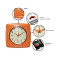 thumbnail image 5 of Infinity Instruments Retro Square Orange Plastic 9.25-inch Analog Wall Clock, 5 of 7
