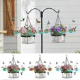 thumbnail image 2 of Hand Blown Glass Hummingbird Feeder 2-in-1 Hanging Metal Planter Holder with 6 Small Blown Glass, 2 of 5