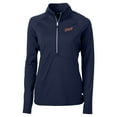 thumbnail image 2 of Women's Cutter & Buck Navy Detroit Tigers  DryTec Adapt Eco Knit Stretch Recycled Raglan Half-Zip Top, 2 of 3