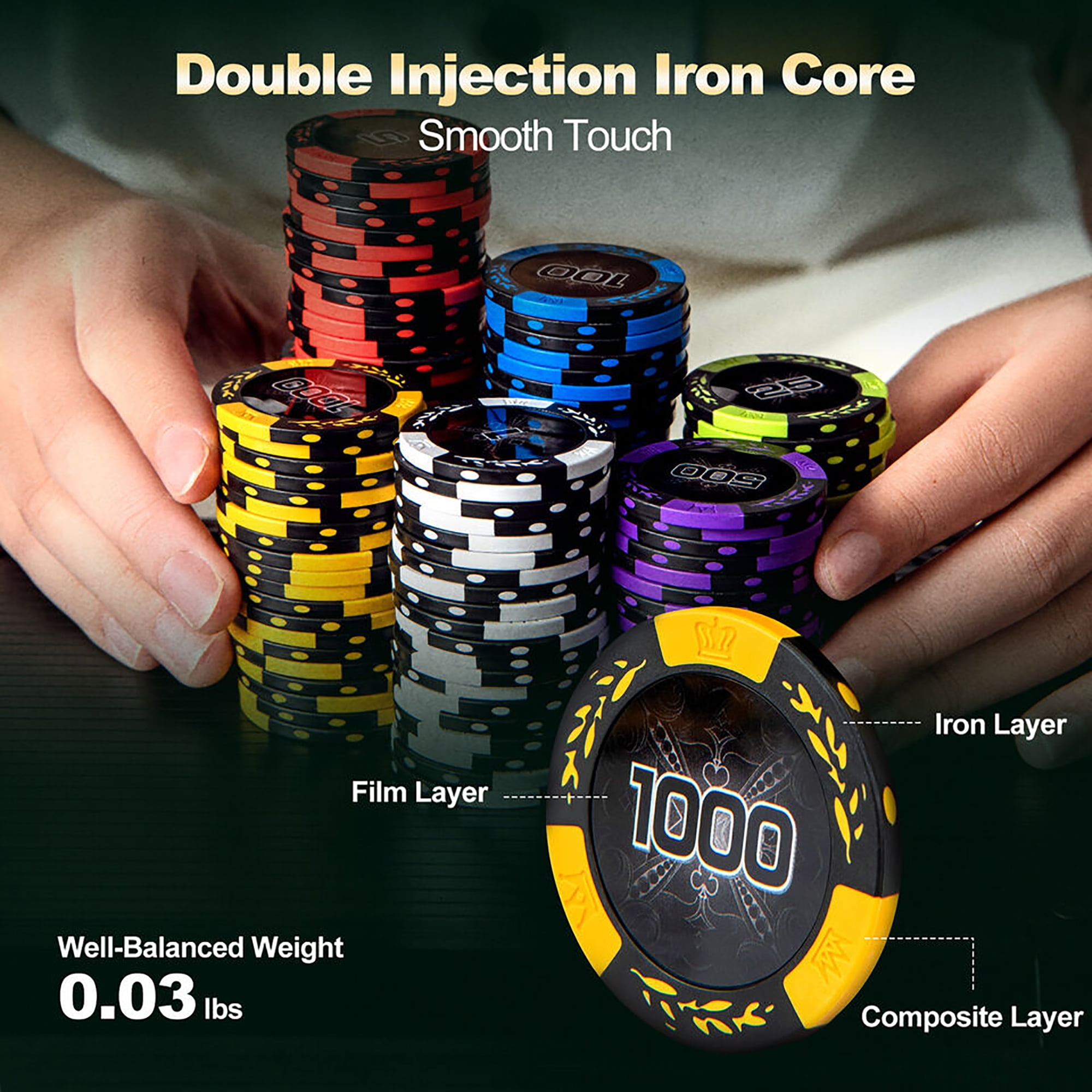 Gymax 14 Gram Clay Poker Chip Set 500 Pieces Claytec Style Chips with Aluminum Case Gymax 14 Gram Clay Poker Chip Set 500 Pieces Claytec Style Chips with Aluminum Case
