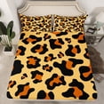 thumbnail image 2 of Retro Brown Leopard Bed Sheets Set King,Cheetah Print Sheet Set ,Wild Animal Skin Texture Sheets,Abstract Art Flat Fitted Sheet with 2 Pillowcases Soft, 2 of 5