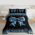 thumbnail image 2 of Castle Fairy Cheetah Print Bowtie Full Size Comforter Sets,Black Blue Bedding Sets, 2 of 8
