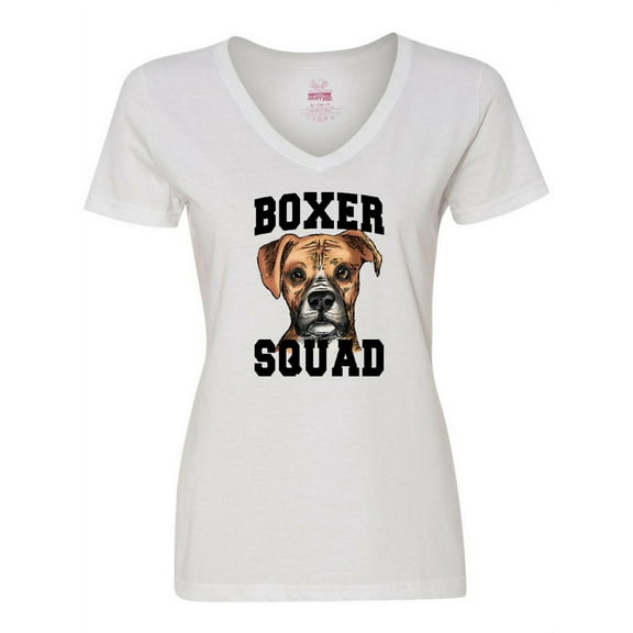 Inktastic Dog Boxer Squad Women's V-Neck T-Shirt