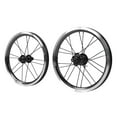 thumbnail image 1 of Folding Bike Wheel Set, Wheel Set Anode Polished Rims High Strength Spoke  For V Brake Bicycle Black, 1 of 8