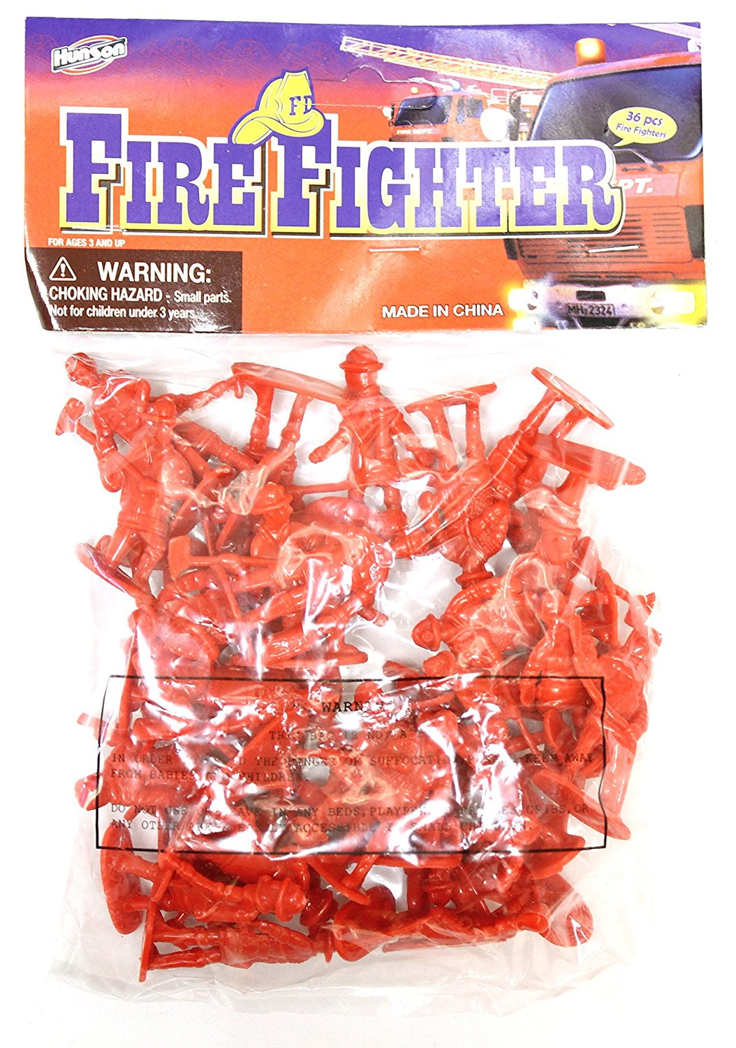 36 Pack Assorted 1.75 Inch Toy Plastic Firefighter Figurines, 36