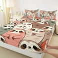 thumbnail image 3 of jejeloiu Cute Sloth Twin Sheet Sets,Kawaii Cartoon Animal Twin Fitted Sheet,Colorful Sloths Flat Sheet For Kids,Super Cozy Room Decor,3 Pieces, 3 of 7