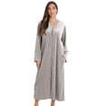 thumbnail image 1 of Just Love Plush Zipper Lounger Robe 6795-GRY-2X Grey, 1 of 2