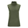 thumbnail image 4 of purcolt Womens Mock Turtleneck Base Shirts Solid Color Sleeveless Stretch Fitted Underscrubs Layer Tank Tee Tops, 4 of 9
