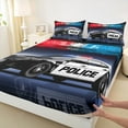 thumbnail image 3 of Manfei Police Car Full Size Sheets,Policeman Vehicle Bed Sheets,Cop Lights Sheet Sets For Boys Girls,Ultra Soft Home Decor,4 Pieces, 3 of 7