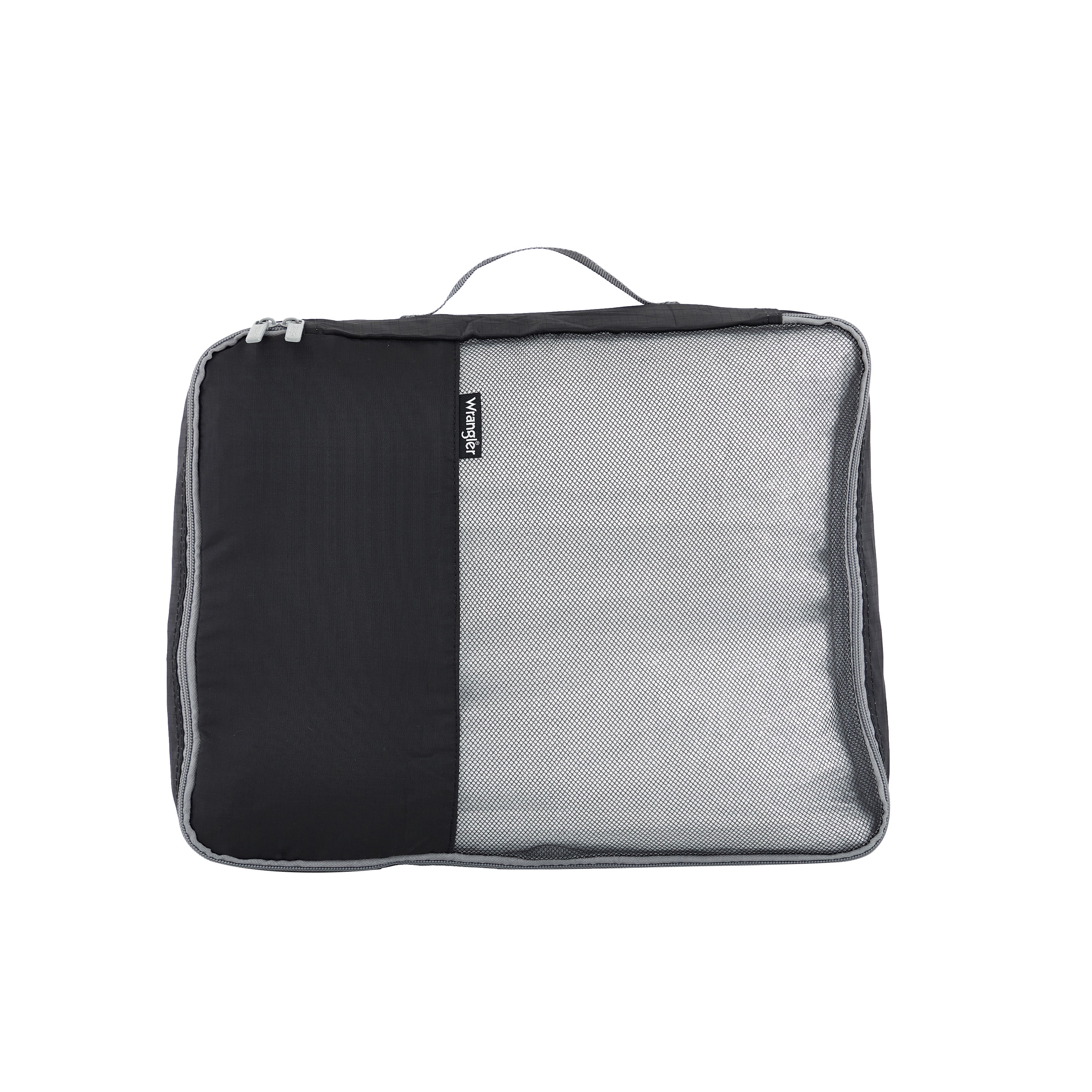Wrangler 4 Piece Expandable Hard Side Spinner Luggage Set with Packing Cubes, Black