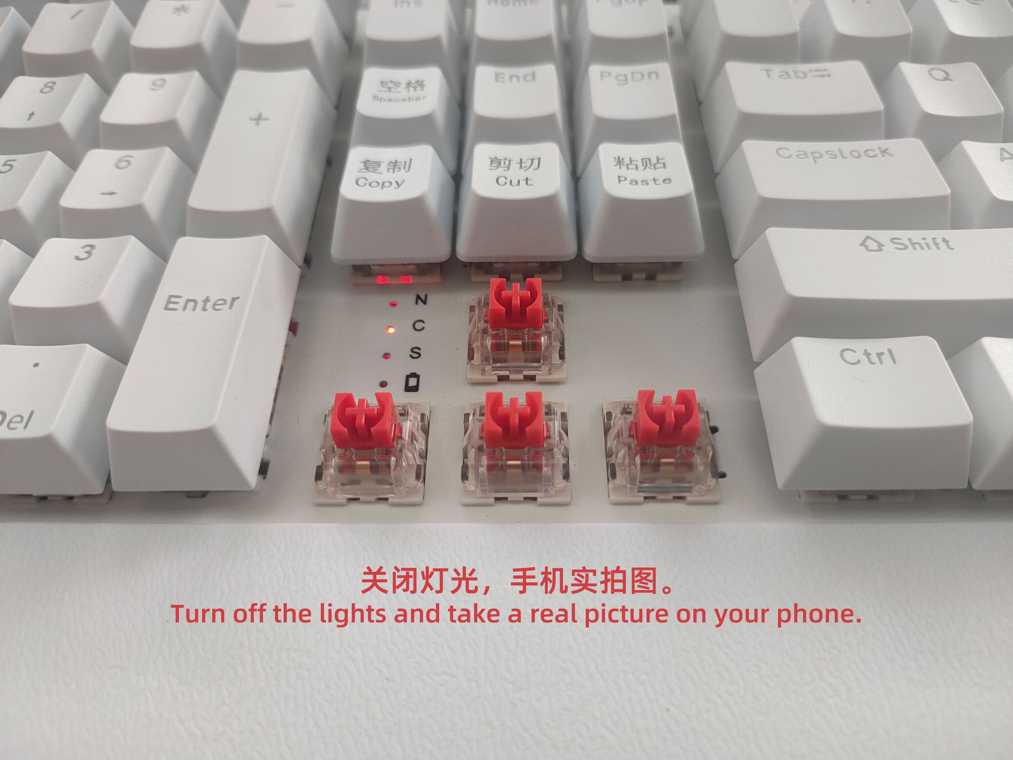 SNOW SPIDER Left hand Keyboard Wired White(Blue/Red Switch Edition) SN-2305