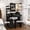 Black_4Drawer, variant on Teqhome Lighted Mirror Power Station Makeup Vanity Desk Set with 3 Drawers 3 Open Shelves 3 Cubbies Stool for Bedroom Dressing Room (Brown)