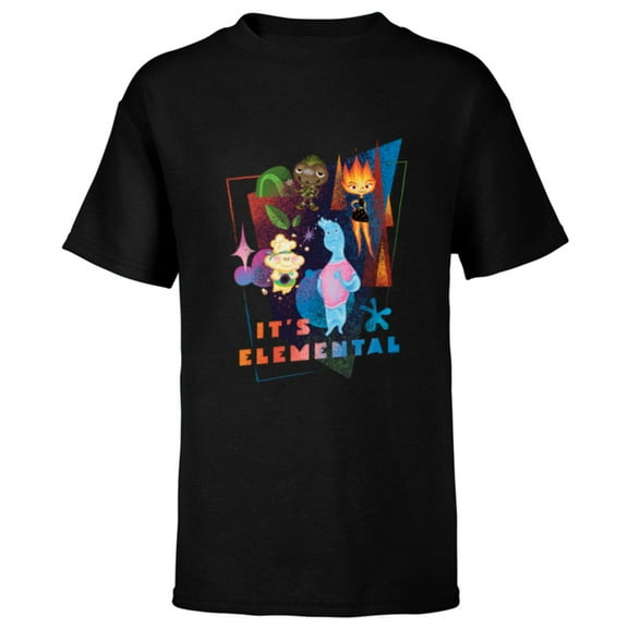 Disney and Pixar’s Elemental It’s Elemental Characters - Short Sleeve T-Shirt for Kids - Customized-Black