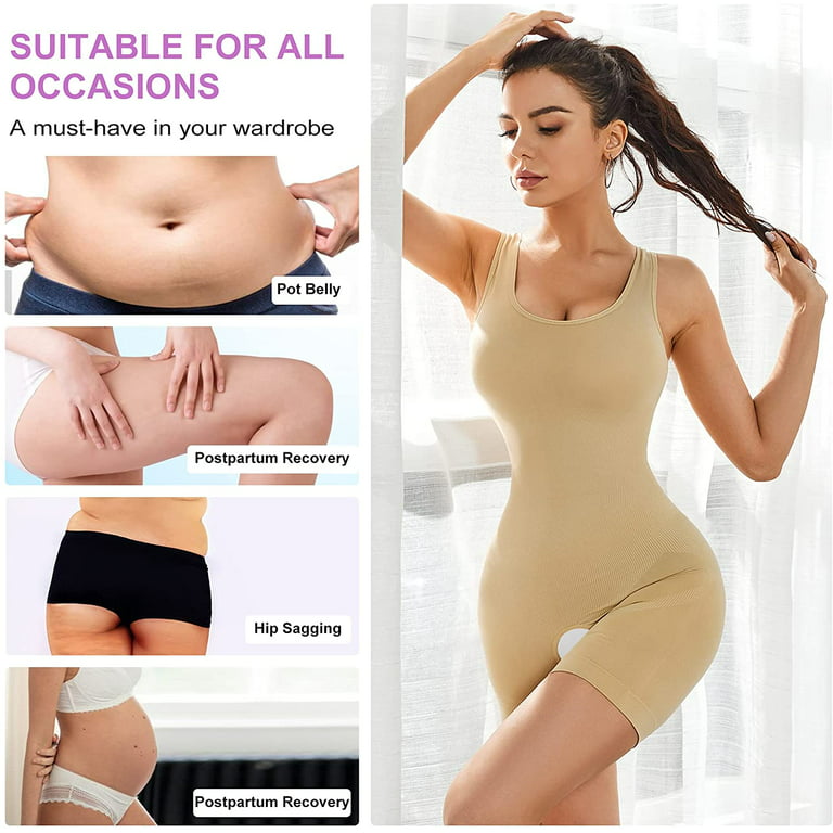 Gotoly Women Seamless Shapewear Bodysuit Tummy Control Full Body Shaper  Waist Trainer Slimming Leotard Jumpsuits Tank Top(Beige 3X-Large-4X-Large)  