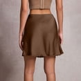 thumbnail image 6 of Tqcoqu Satin Skirts for Women Trendy High Waisted A-Line Lace Skirt Half Slip for Skirt,Brown,Women's S-XL, 6 of 8