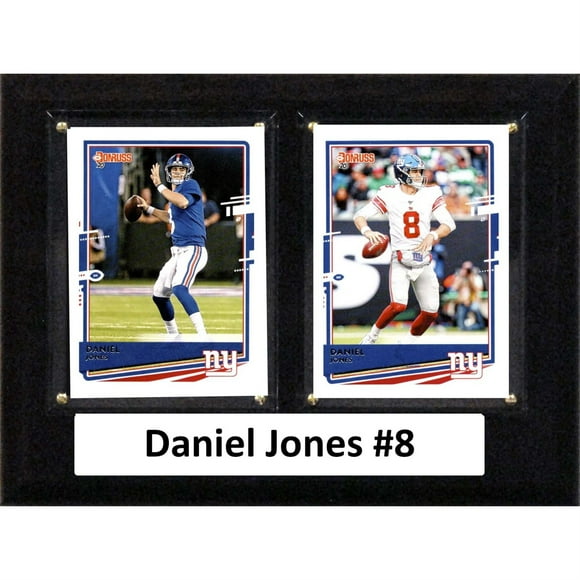 C&I Collectables 68DANJONES2C NFL 6"X8" Daniel Jones New York Giants Two Card Plaque
