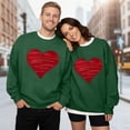 thumbnail image 2 of XIAOCHA Couples Heart Graphic Sweatshirt Valentine Loose Long Sleeve Round Neck Spring Pullover Soft Daily Top, 2 of 5