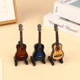 thumbnail image 4 of Mini modelo de guitarra en miniatura, réplica con soporte y funda, adornos de instrumentos musicales, accesorios para casa de muñecas, 4 of 4
