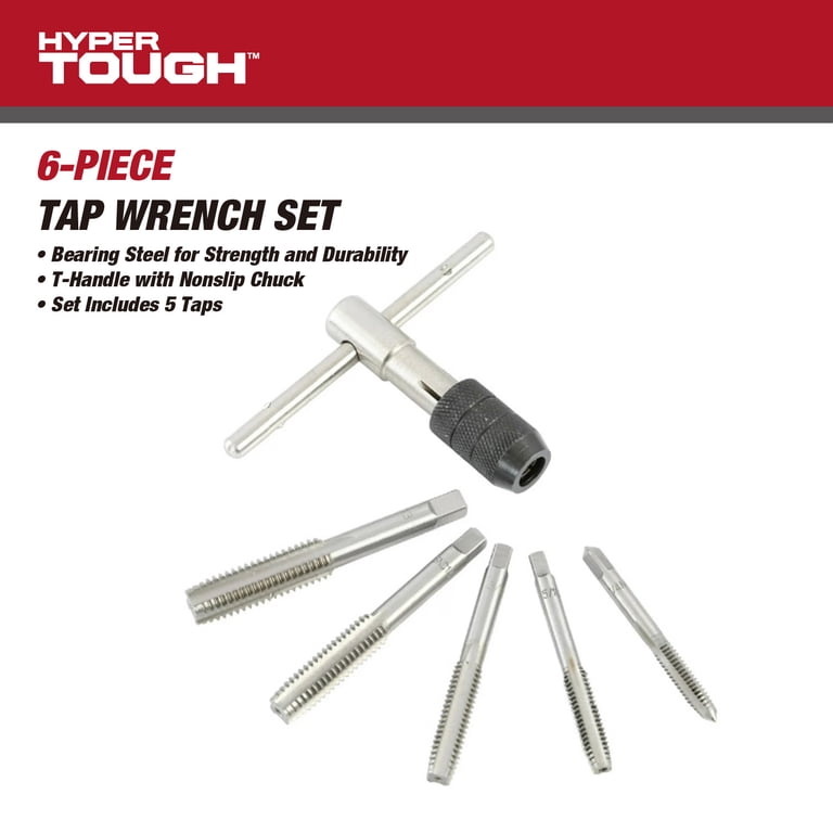 Hyper Tough 6-Piece SAE Tap & T-Handle Wrench Set photo 2