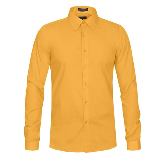 J. METHOD Men's Classic Slim Fit Button Down Long Sleeve Solid Color Dress Shirts S-2XL [NEMT104]