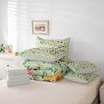 thumbnail image 6 of jejeloiu Country Flowers Butterfly 7 Pieces Bedding Comforter Set,Botanical Plants Theme Full Bedding Set,Kawaii Floral Fitted Sheet Flat Sheet For Girls,Ultra Soft Home Decor Reversible, 6 of 8