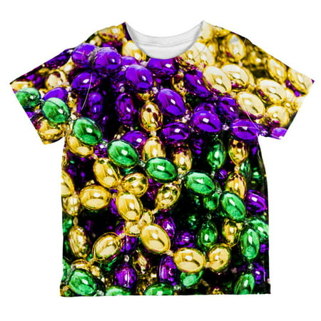 Mardi Gras Beads Costume All Over Toddler T Shirt