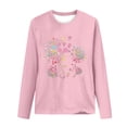 thumbnail image 4 of Pisexur Hauts d'Automne pour Femmes Mode Mignon T-Shirt Imprimé Graphique Hauts Col Rond Manches Longues Chemises pour Femmes Habillées Décontractées Sorties Hauts Confort Polyvalents Légers T-Shirts, 4 of 5