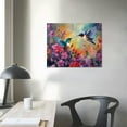 thumbnail image 3 of COMIO Rustic Hummingbird Wall Art Giclee Print Farmhouse Hummingbird Flower Butterfly Picture Wall Decor Modern Canvas Artworks Wooden Framed Indoor Decor Painting for Bathroom Living Room Bedroom, 3 of 4
