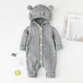 thumbnail image 2 of Fjofpr Baby Girl Clothes Clearance under $10 Baby Girl Clothes 24 Months （3-24months）Newborn Infant Baby Girls Boys Winter Warm Coat Knit Outwear Hooded Jumpsuit, 2 of 3