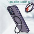 thumbnail image 5 of Magnetic for iPhone 16 Pro Max Phone Case with 360° Upgraded Rotatable Ring Stand, [Military Drop Protection] [Velvety Touch] Slim Translucent Matte Back Shockproof Anti-fall Phone Case,Purple, 5 of 7