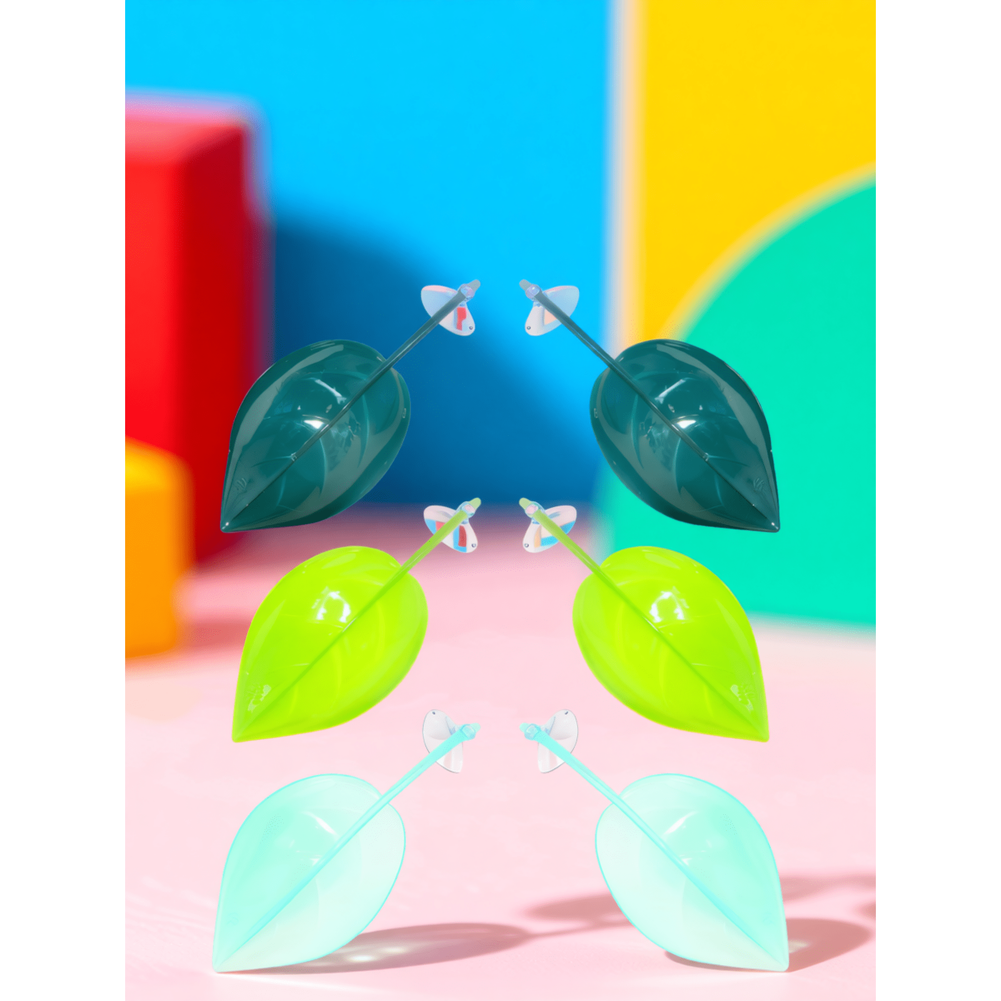 ELAYARD 6Pcs Climbing and Hiding Reptile Suction Cup Leaves Assorted Color Terrarium Accessories
