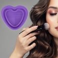 thumbnail image 2 of Unique Bargains Foldable Heart-shaped Makeup Sponge Brush Cleaner Purple, 2 of 5