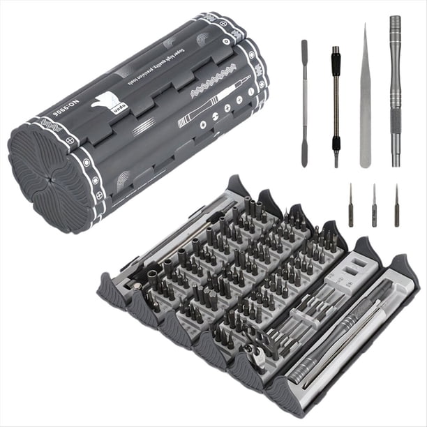 Kit de Destornilladores de Precisión 128 en 1 con Eje Flexible Magnético, Herramienta de Reparación Profesional para PC, Teléfono Móvil, Reloj y Cámara.