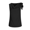 thumbnail image 4 of Tops Casuales sin Mangas para las Mujeres Elegante Satén Encaje Blusa, Tanque de Verano de Color Sólido para el Uso Diario, 4 of 7
