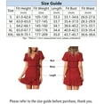 thumbnail image 5 of Summer Women Short Sleeve Print Dress V Neck Casual Short Dresses, 5 of 5