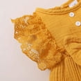 thumbnail image 4 of Xinhuaya Newborn Baby Girl Clothes Infant Romper Ruffle Sleeve Jumpsuit Bodysuit 0-3 Months, 4 of 5