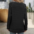 thumbnail image 4 of Htigea Women's Fall Shirt Preppy Striped Long Sleeve Tops Casual Loose Fitted Crewneck Pullover Tunic Tees Black S, 4 of 5