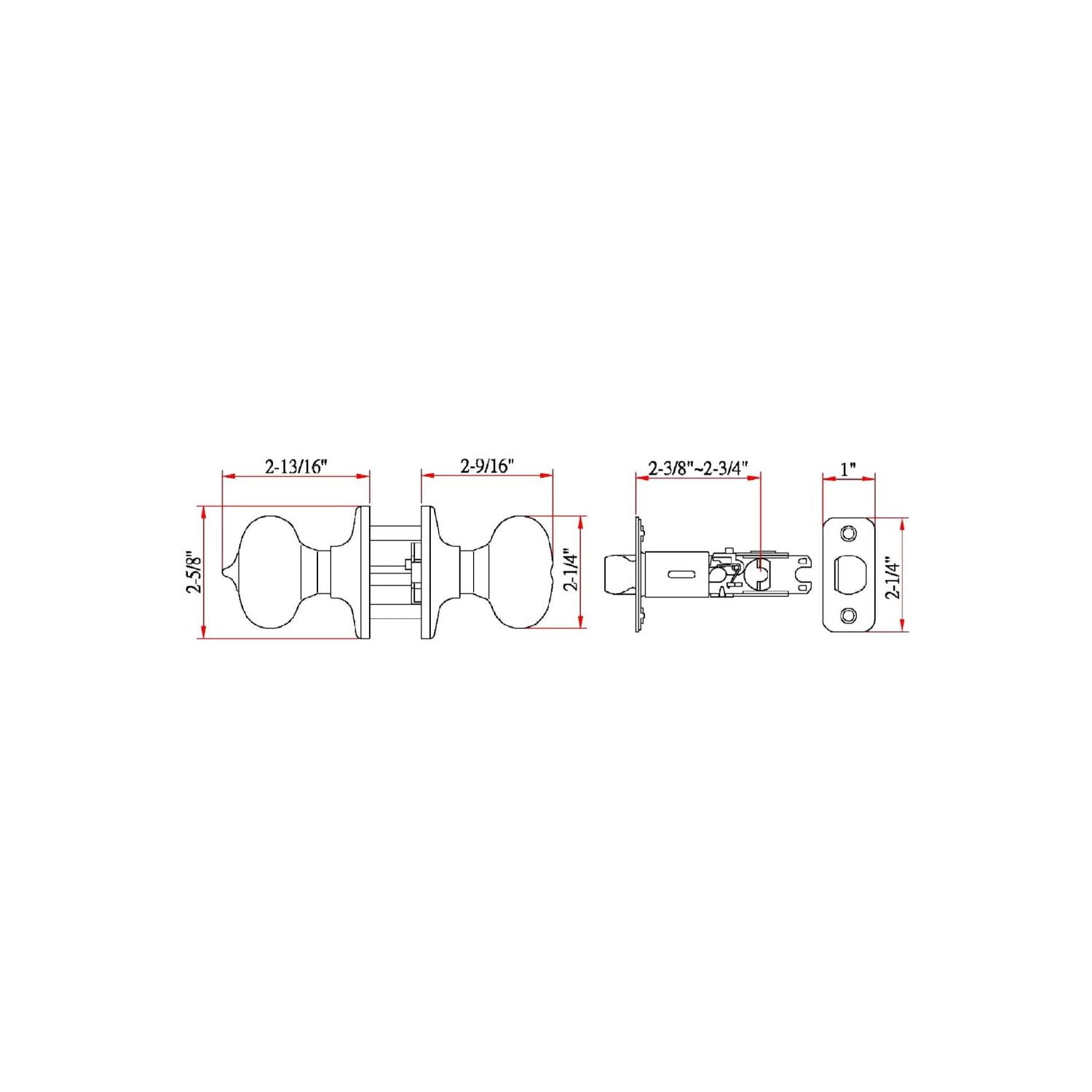 Design House Cambridge 6-Way Latch Universal Privacy Door Knob, Satin Nickel