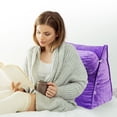 thumbnail image 3 of Cheer Collection Wedge Reading Pillow with Adjustable Bolster Memory Foam Back Support Purple, 3 of 5