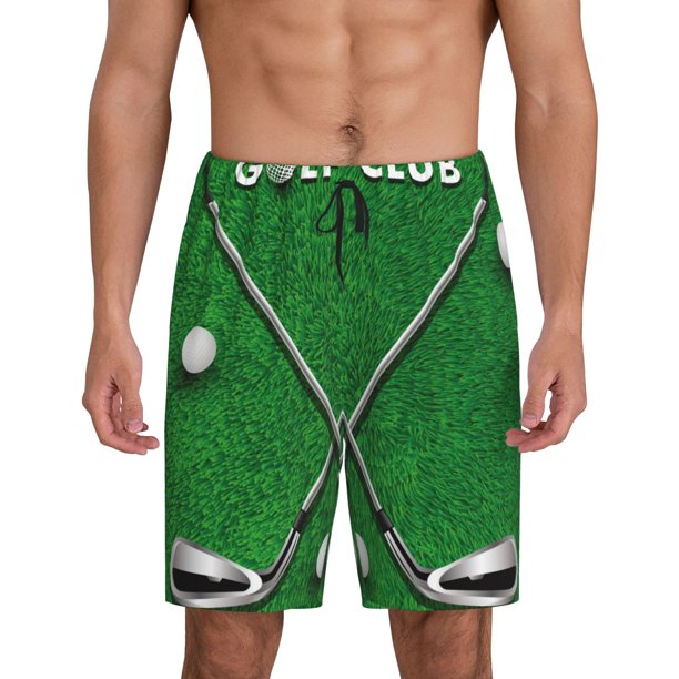 Fotbe Golf Sport Club Pantalones Cortos de Pijama para Hombre, Ropa de Dormir, Pantalones de Pijama Cortos para Hombre-4X-Large
