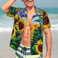 thumbnail image 5 of Lsque Landscape With Sunflowers pattern Hawaiian Shirt for Men, Unisex Summer Beach Casual Short Sleeve Button Down Shirts-X-Large, 5 of 9