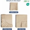 thumbnail image 6 of CGK Linens 3-Piece 400 Thread Count Cotton Sheet Set - Twin XL Size 100% Cotton Sateen Bed Sheets Fits 18"-24" Mattresses, Cream, 6 of 6